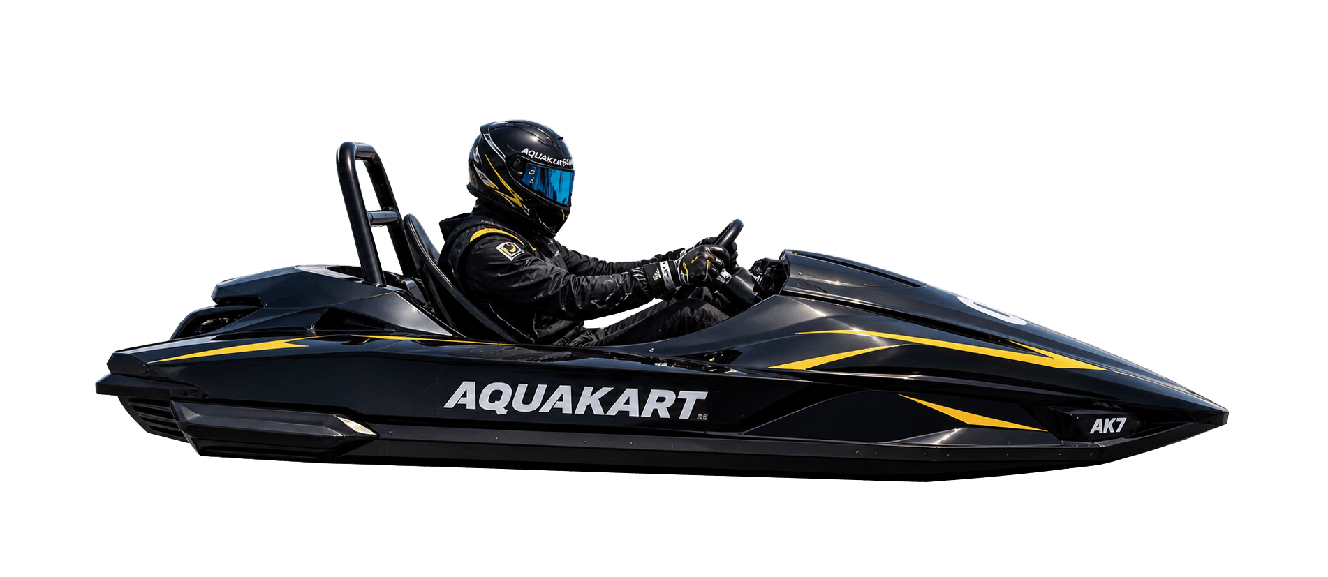 Water Go Kart India – racer driving AquaKart at Aquatown inflatable water adventure park